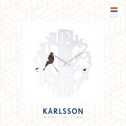 Karlsson, Wall clock woodpecker MDF white 啄木鳥搖擺掛鐘