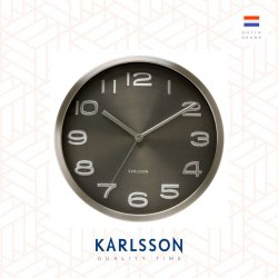 Karlsson, Wall clock 29cm Maxie steel Brown
