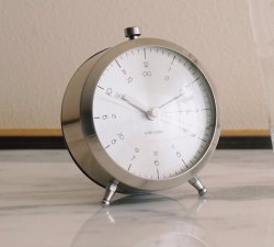 Karlsson, Alarm clock Button brushed steel