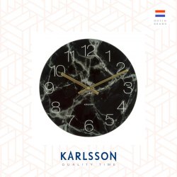Karlsson, 17cm Table/Wall clock Glass Marble black small