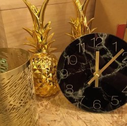 Karlsson, 17cm Table/Wall clock Glass Marble black small