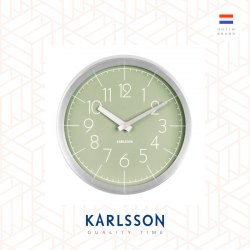 Karlsson, Wall clock Convex glass jungle green, brushed aluminum case 鋁框凸玻璃掛鐘(綠)