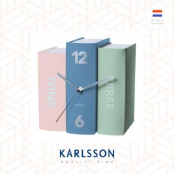 Karlsson, Table clock Book pastel tones paper, Design by Sjoerd van Huemen
