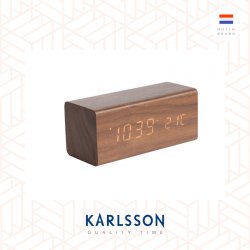 Karlsson, Alarm clock Block wood veneer dark wood LED