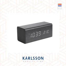 Karlsson, Alarm clock Block wood veneer black LED