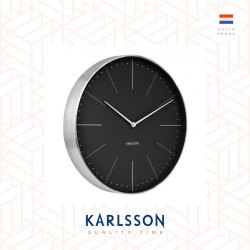 Karlsson 37.5cm wall clock Normann station black, brushed case