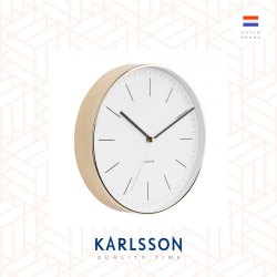 Karlsson wall clock Minimal white w.shiny gold case