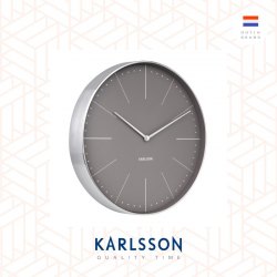 Karlsson 37.5cm wall clock Normann station warm grey, brushed case