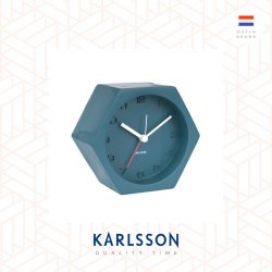 Karlsson, Alarm clock Hexagon concrete petrol blue