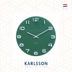 Karlsson Wall clock Vintage jungle green round glass