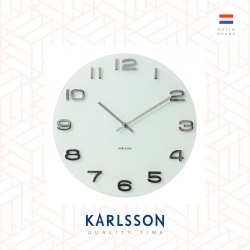 Karlsson Wall clock Vintage white round glass