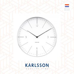 Karlsson wall clock Normann numbers white, brushed case