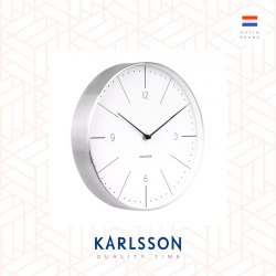 Karlsson wall clock Normann numbers white, brushed case