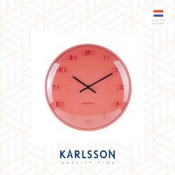 Karlsson, Wall clock Elevated orange dome glass, Design by Boxtel Buijs