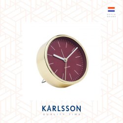 Karlsson, Alarm clock Minimal Burgundy red w. shiny gold case