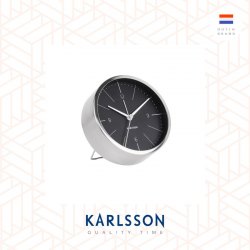 Karlsson, Alarm clock Normann brushed steel black