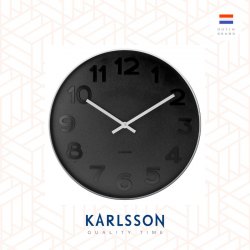 Karlsson 37.5cm wall clock Mr.Black numbers steel case 鋼銀黑色數字掛鐘