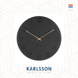 Karlsson, Wall clock Vigorous black, PU leather