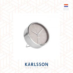 Karlsson, Alarm clock Normann brushed steel warm grey