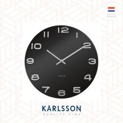 Karlsson Wall clock Vintage black round glass