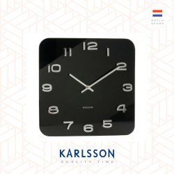 Karlsson Wall clock Vintage black square glass