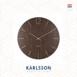 Karlsson, 50cm Wall clock Meek MDF dark wood veneer