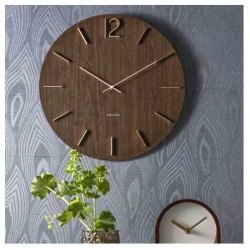 Karlsson, 50cm Wall clock Meek MDF dark wood veneer