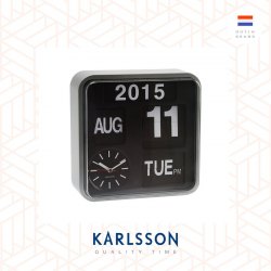 Karlsson 24.5cm Flip wall/table clock Silver/Black 荷蘭Karlsson 24.5cm(小) 銀黑色翻頁式 座枱/掛牆時鐘