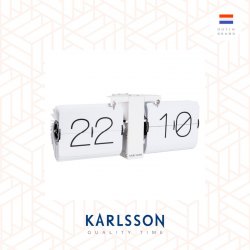Karlsson, Flip clock No Case white, matt white stand (Table/Hanging)