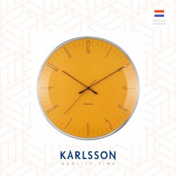 Karlsson, Wall clock Dragonfly curry yellow, Dome glass, Design by Boxtel Buijs
