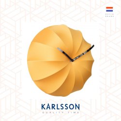 Karlsson, Wall clock Stretch lycra ochre yellow, Design by Antoine Peters