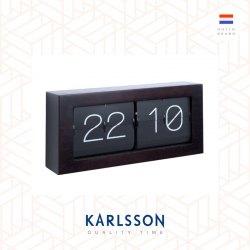 Karlsson, Flip clock Boxed XL dark wood (Table/Hanging)