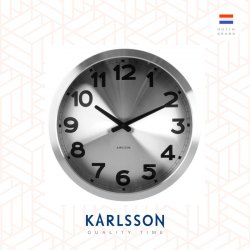 Karlsson Wall clock Silver Numbers aluminium