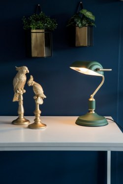 Leitmotiv, Table lamp Bank Green w. Antique Gold