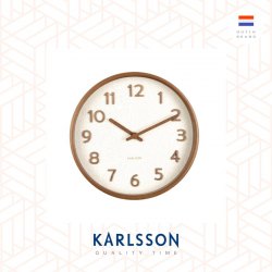 Karlsson, Wall clock 22cm Pure wood grain small ivory