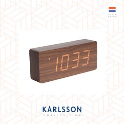 Karlsson, Alarm clock Tube dark wood veneer, red LED