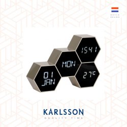 Karlsson, alarm clock Six in the Mix painted gold (Table/Hanging)