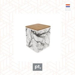 pt, Storage box Marble medium tin white