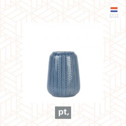 pt, Vase Knitted small ceramic blue