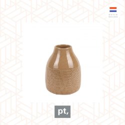 pt, Vase Crackle small ceramic honey brown