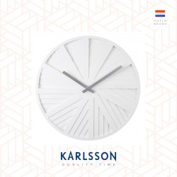 Karlsson wall clock 40cm Slides white, Design by Chantal Drenthe