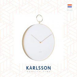 Karlsson wall clock L 43cm Hook white, Design by Anne Rieck
