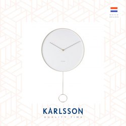Karlsson wall clock L61cm Pendulum white, Design by Anne Rieck