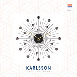 Karlsson Wall clock Sunburst crystal black large