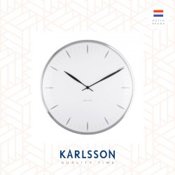 Karlsson, Wall clock Leaf white, Dome glass, Design by Boxtel Buijs