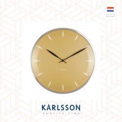 Karlsson, Wall clock Leaf mustard yellow, Dome glass, Design by Boxtel Buijs
