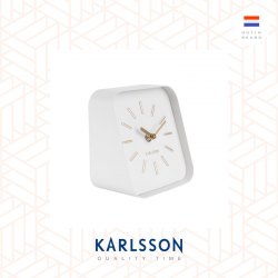 Karlsson, Table clock Squared white steel, white dial