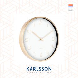 Karlsson Wall clock Gold Elegance white