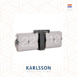 Karlsson, Flip clock No Case grey, black stand (Table/Hanging)
