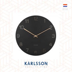Karlsson Wall clock Charm engraved numbers black